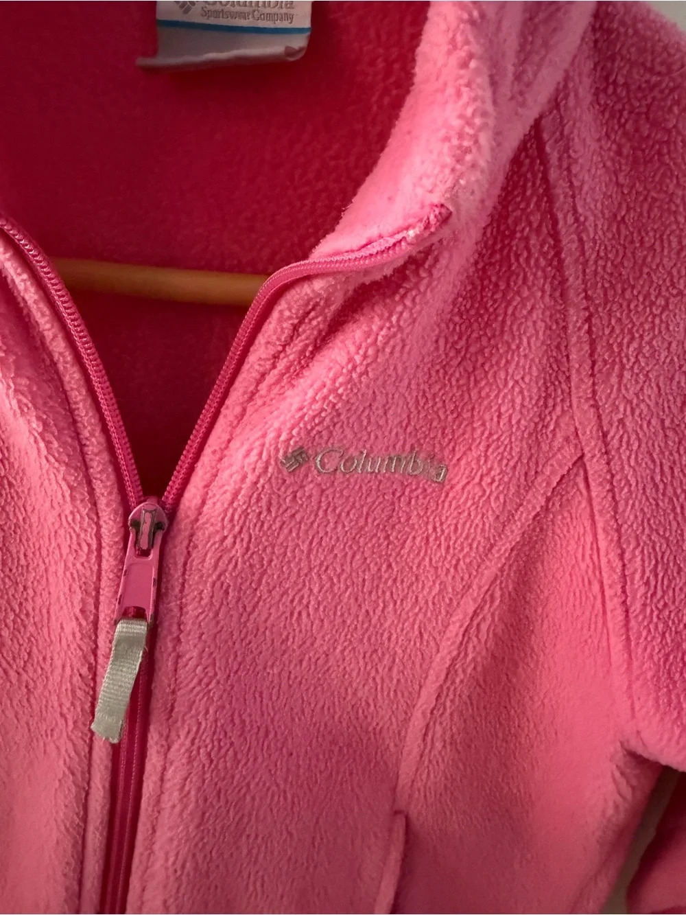 Columbia Girls Pink Full-Zip Fleece Jacket Coat Size 6/6X